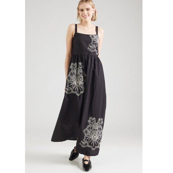 VERA MODA Women's Cindy Sleeveless Ankle Dress Size L In Black/Oatmeal - Picture 1 of 9